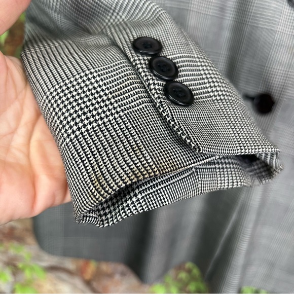 DKNY Plaid Houndstooth Asymmetric Blazer, 10 - Picture 8 of 13